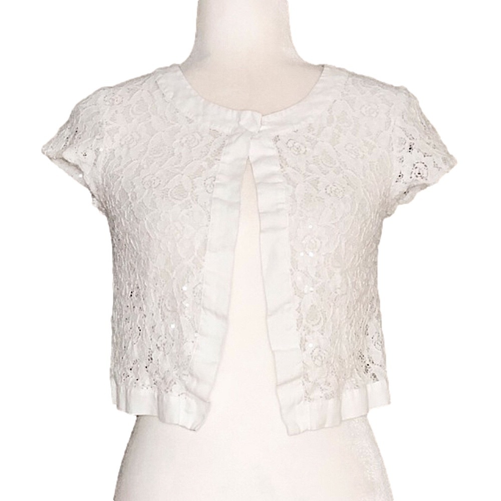 Hallhuber white sequin bolero